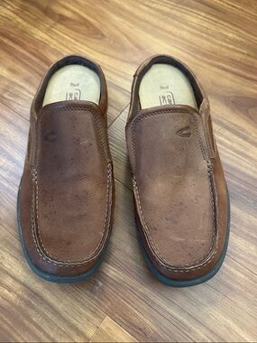 Brown Leather Slides